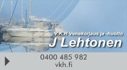 V.K.H. Venekorjaus ja -huolto Juhani Lehtonen logo